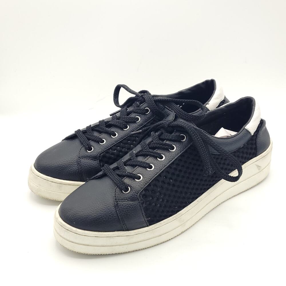 Steve Madden Napa Natural Comfort Black Leather Mesh women's size 10w wide